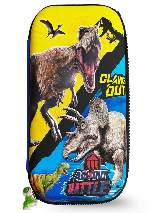 Mallexo Unique 7D Printed Dinosaur Pen Pencil Pouches for Boys and Girls, Trendy School Stationery Items Wide Space Dino Pencils Box, Aesthetic Geometry Box Children Pen Pouch Case for Birthday Gift - Image 1